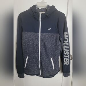 Hollister Men's Blue and Gray Windbreaker